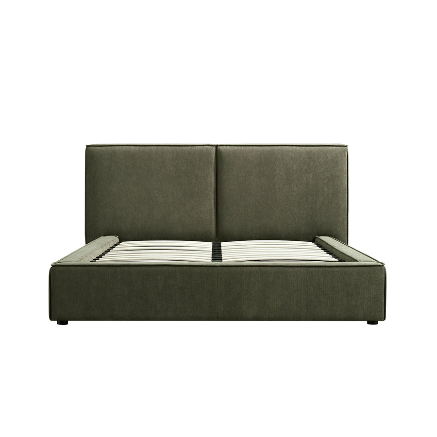 Claudine Ottoman Storage Bed, Moss Green Corduroy - daals