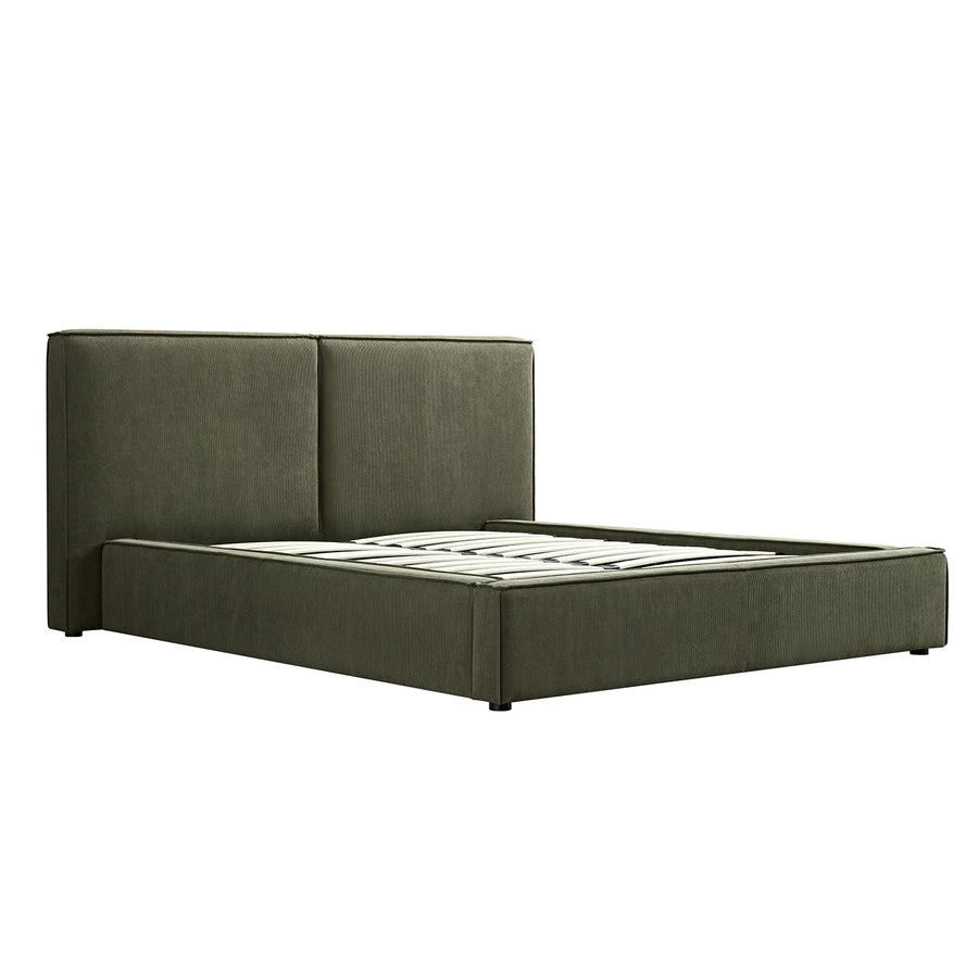 Claudine Ottoman Storage Bed, Moss Green Corduroy - daals