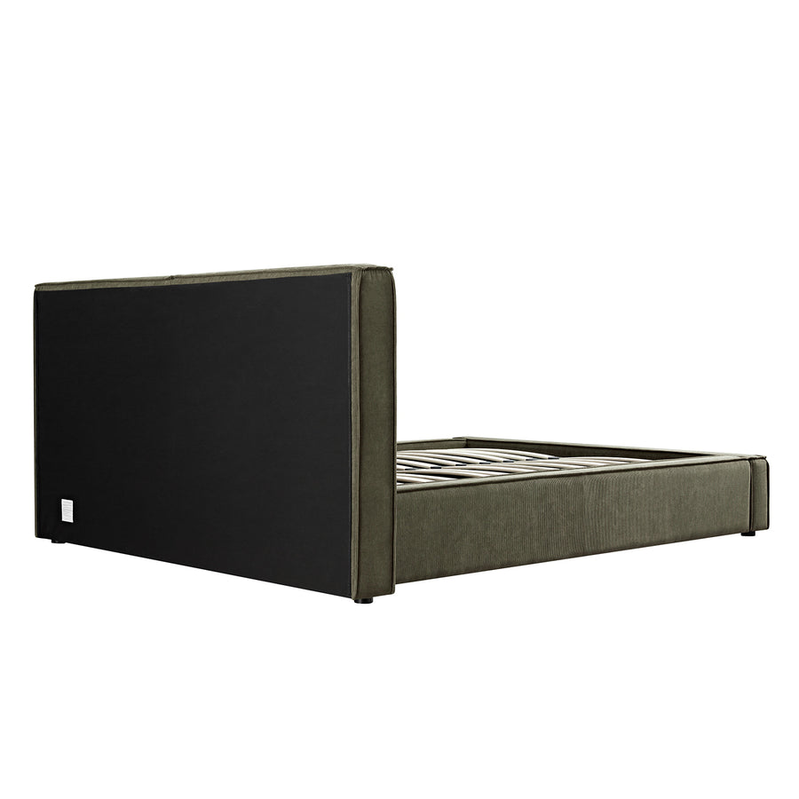 Claudine Ottoman Storage Bed, Moss Green Corduroy - daals