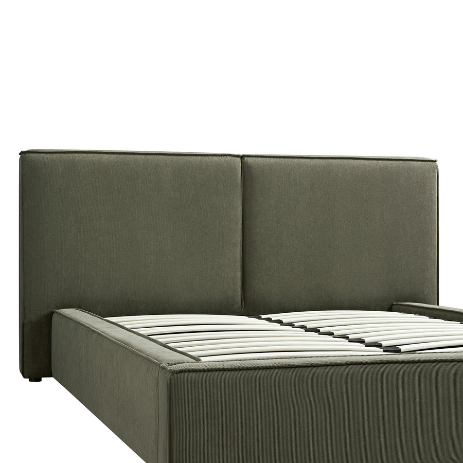 Claudine Ottoman Storage Bed, Moss Green Corduroy - daals