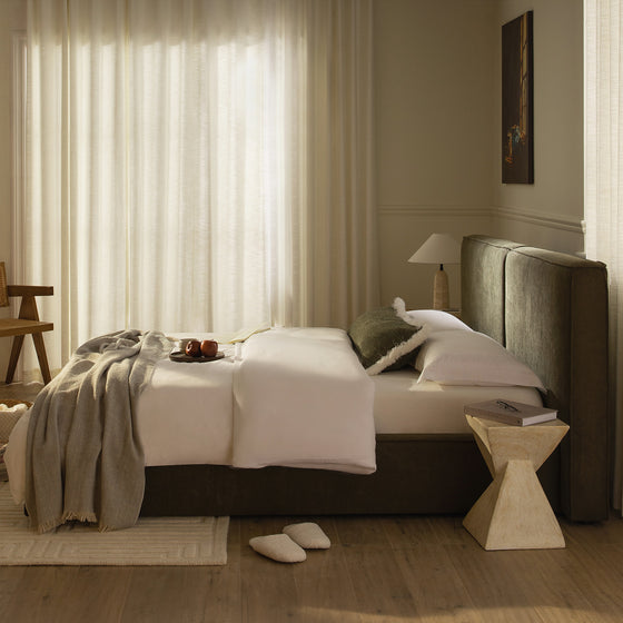 Claudine Ottoman Storage Bed, Moss Green Corduroy