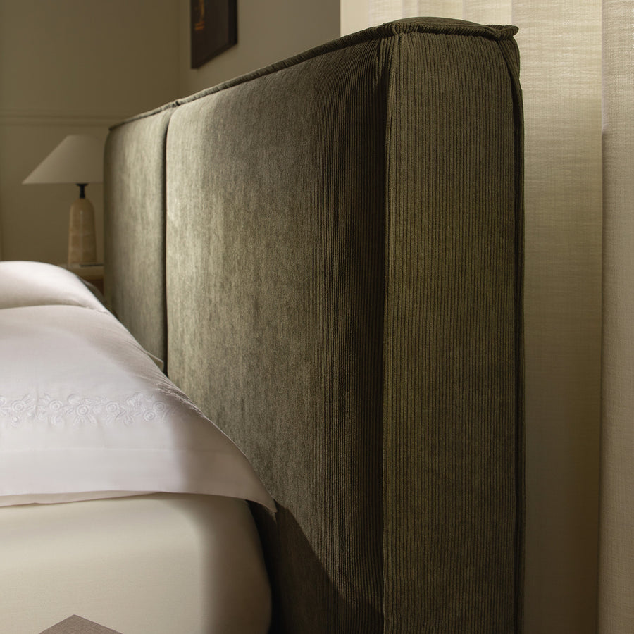 Claudine Ottoman Storage Bed, Moss Green Corduroy - daals