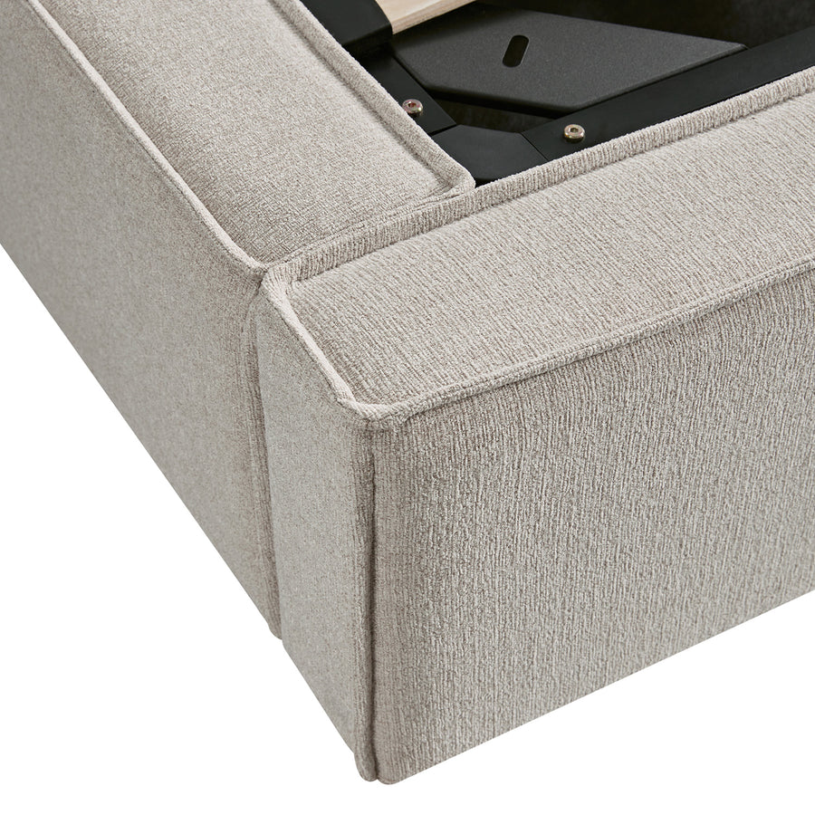 Claudine Ottoman Storage Bed, Oatmeal Weave - daals