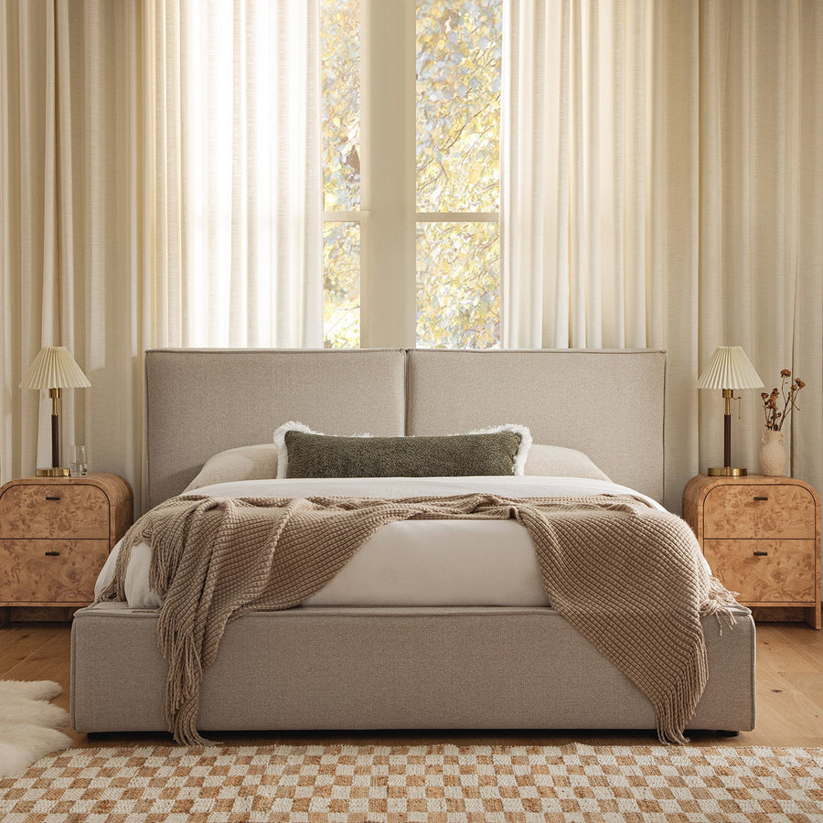 Claudine Ottoman Storage Bed, Oatmeal Weave - daals