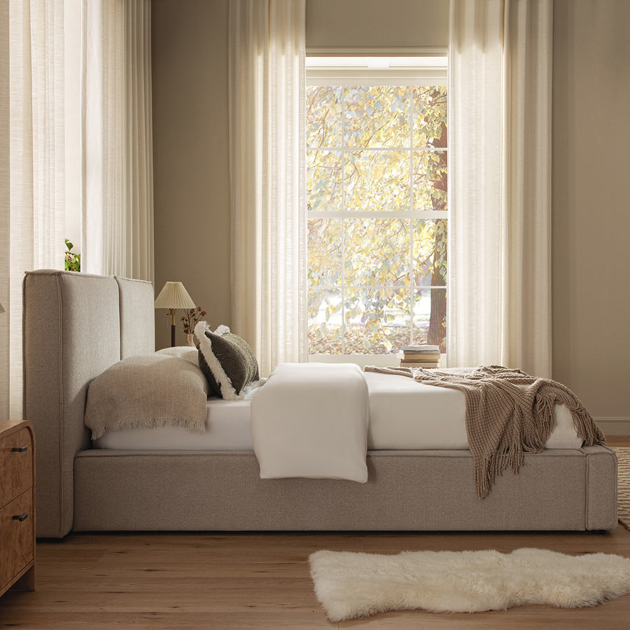 Claudine Ottoman Storage Bed, Oatmeal Weave - daals