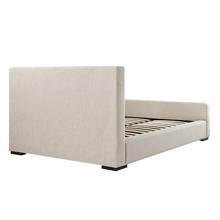 Antoine Side-Opening Ottoman Storage Bed, Soft Beige Chenille