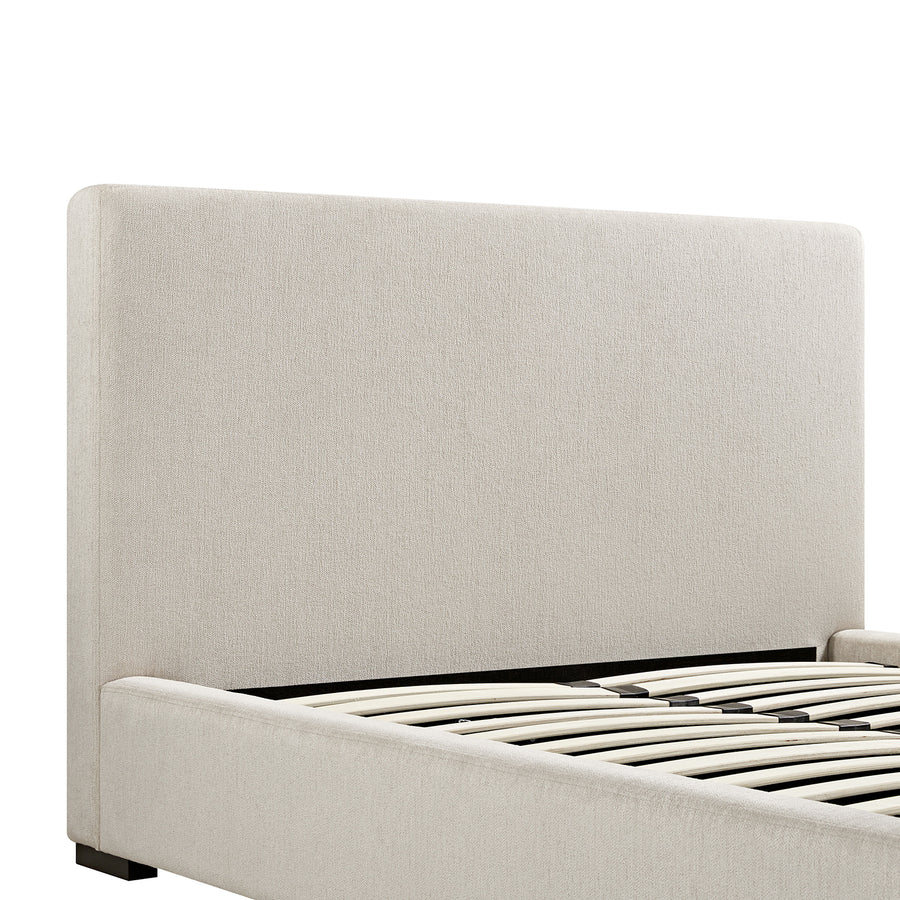 Antoine Side-Opening Ottoman Storage Bed, Soft Beige Chenille