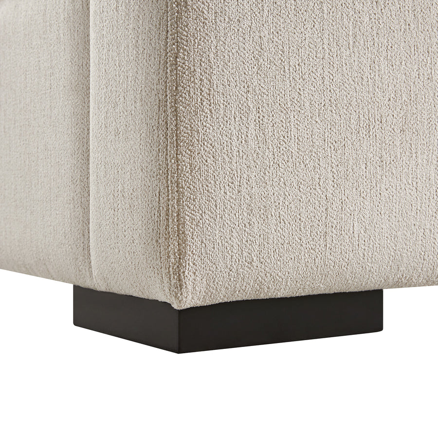 Antoine Side-Opening Ottoman Storage Bed, Soft Beige Chenille
