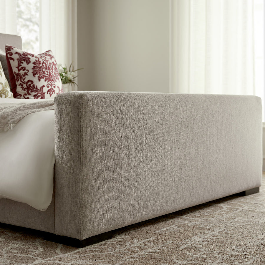 Antoine Side-Opening Ottoman Storage Bed, Soft Beige Chenille