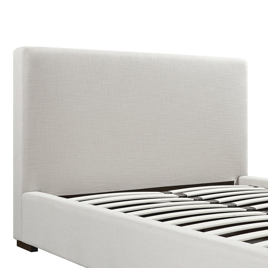 Antoine Side-Opening Ottoman Storage Bed, Ivory Linen Blend