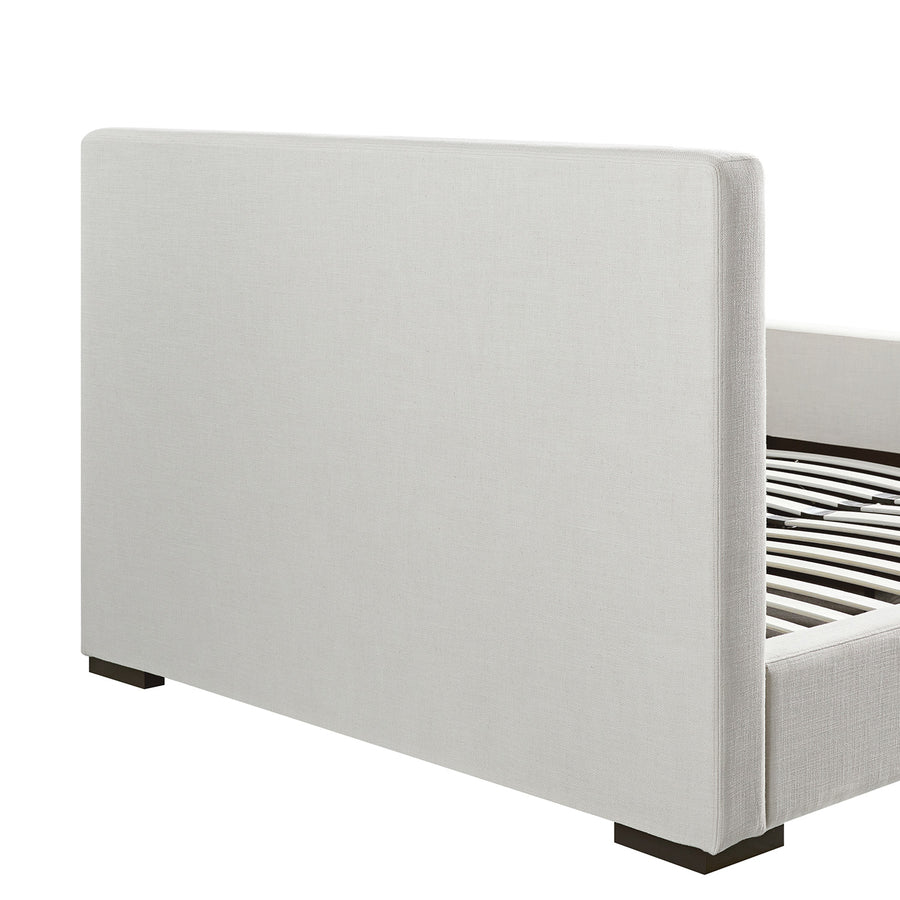 Antoine Side-Opening Ottoman Storage Bed, Ivory Linen Blend