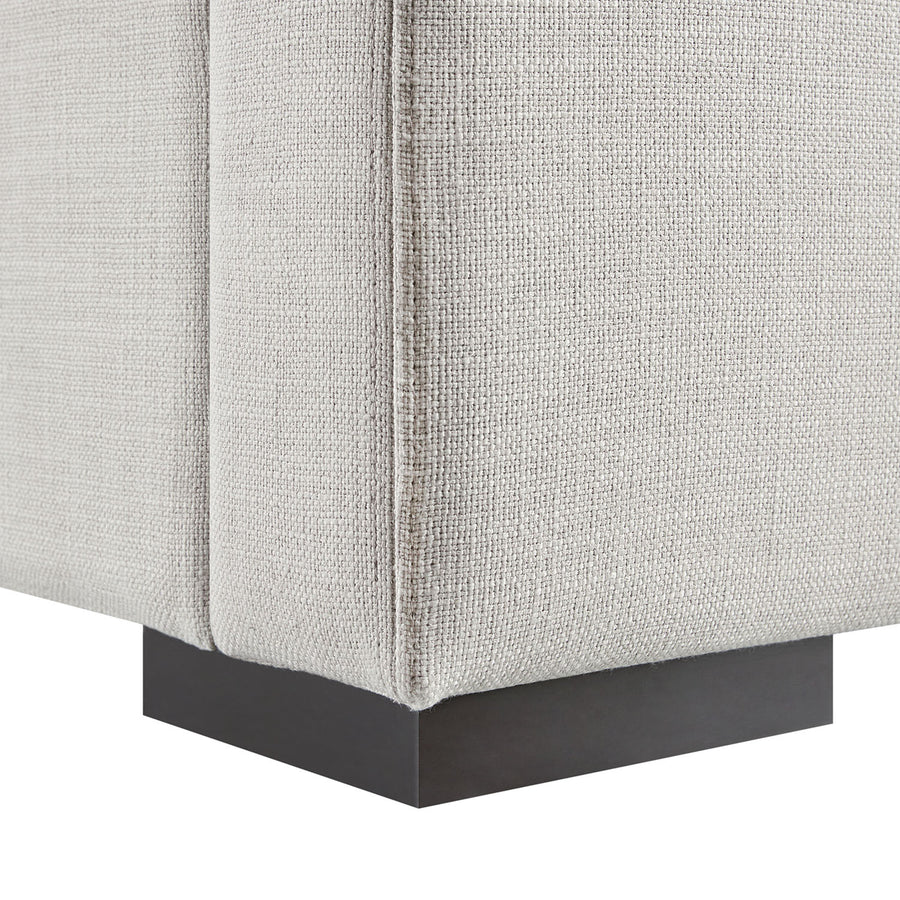 Antoine Side-Opening Ottoman Storage Bed, Ivory Linen Blend