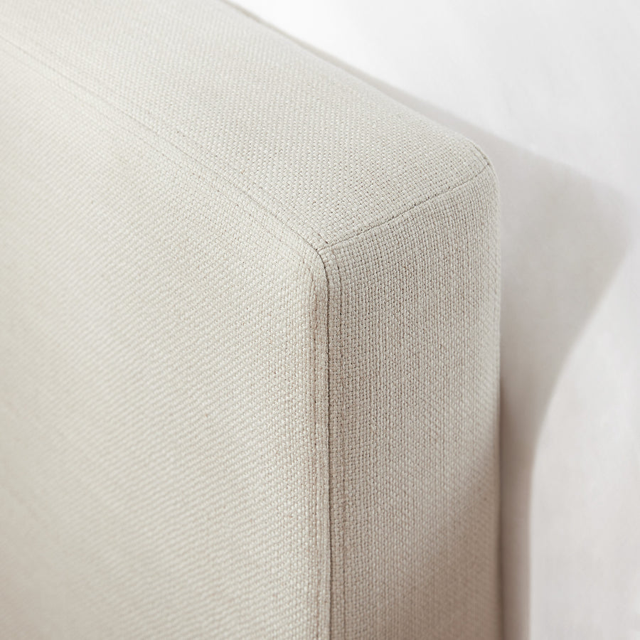Antoine Side-Opening Ottoman Storage Bed, Ivory Linen Blend