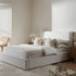 Forte Drawer Storage Bed, Beige Linen Blend - daals