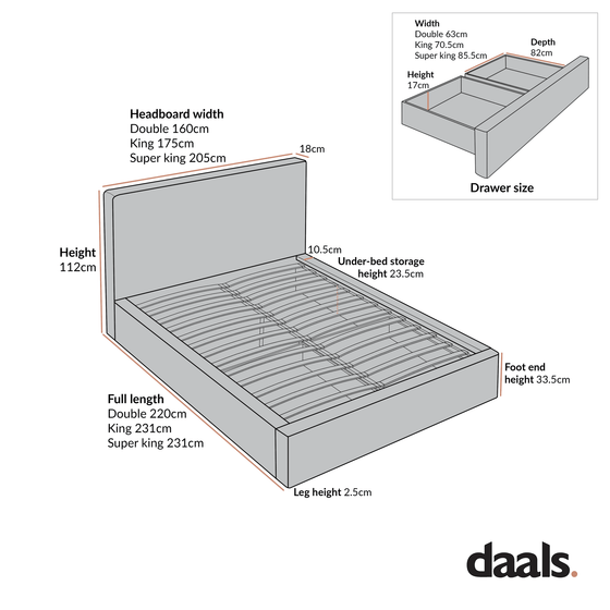 Forte Drawer Storage Bed, Oatmeal Weave