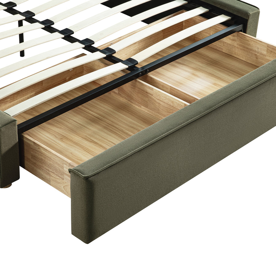 Forte Drawer Storage Bed, Dried Herb Mohair