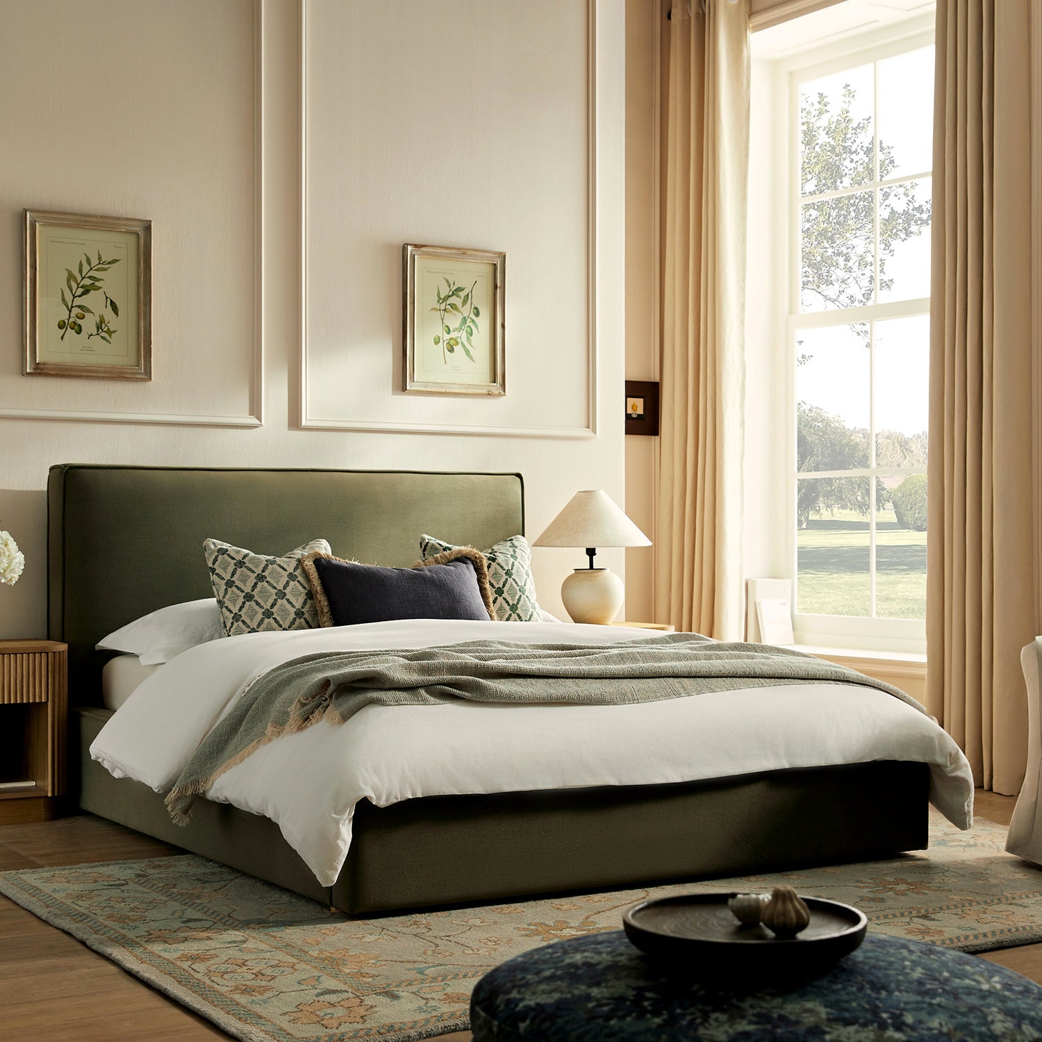 Forte Drawer Storage Bed, Dried Herb Mohair - daals