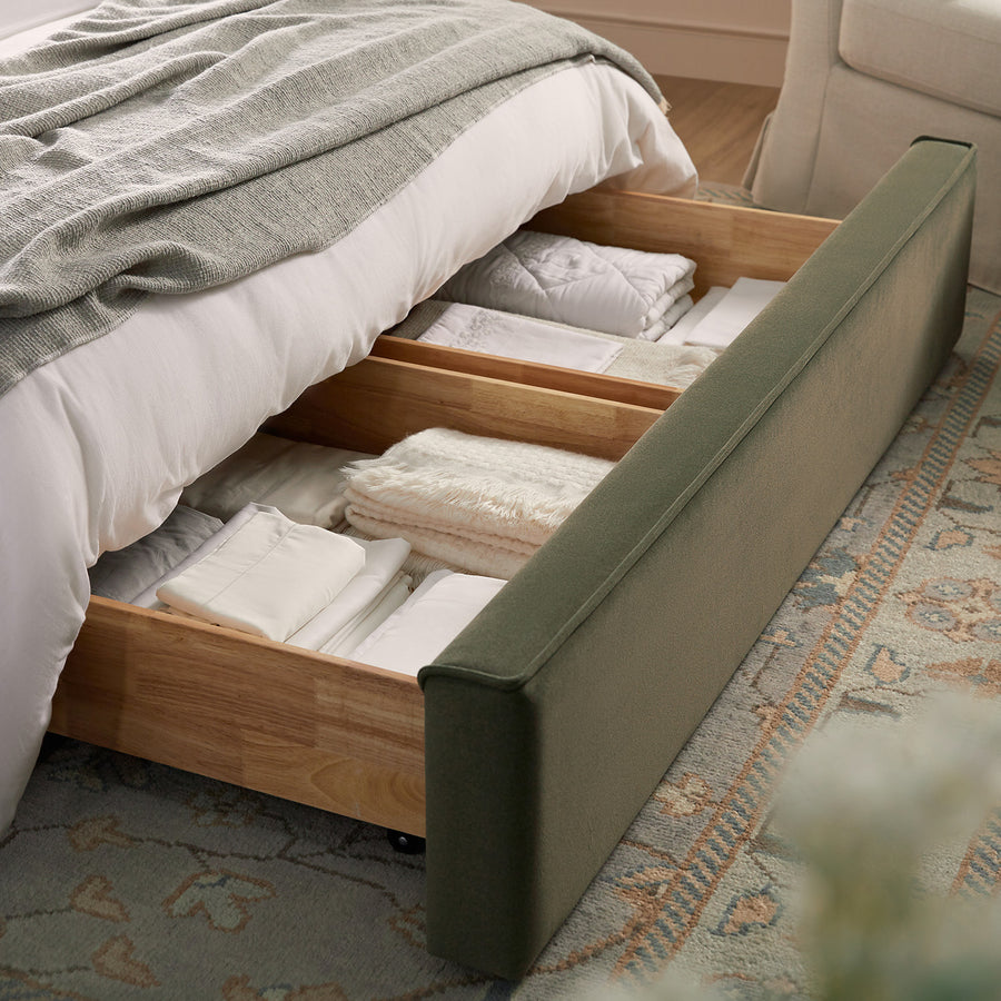 Forte Drawer Storage Bed, Dried Herb Mohair