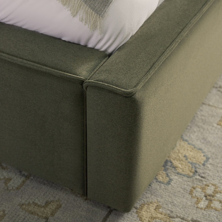 Forte Drawer Storage Bed, Dried Herb Mohair