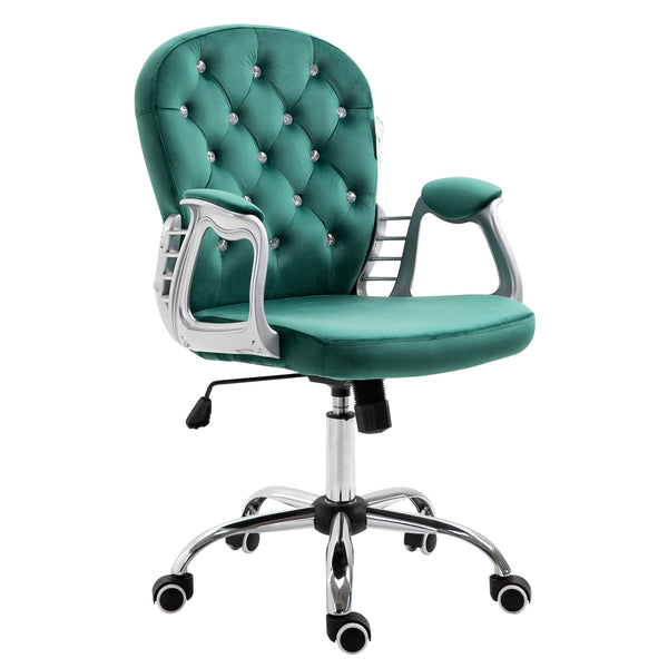 Green Velvet Chesterfield Swivel Chair