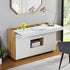 Yukon High Gloss White 2 in 1 Desk or Sideboard with Extendable Top