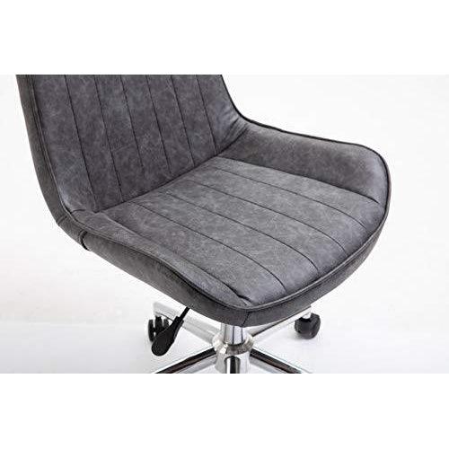 Cherry Tree Furniture Cala Vintage Grey PU Leather Desk Chair Swivel Chair with Chrome Feet - daals