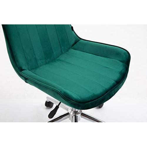 Cherry Tree Furniture Cala Vintage Pine Green Colour Velvet Desk Chair Swivel Chair with Chrome Feet