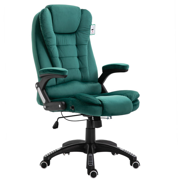 Cherry Tree Furniture Executive Recline Extra Padded Office Chair Standard, MO17 Green Velvet - daals