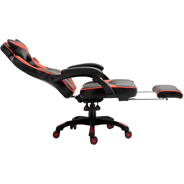 Cherry Tree Furniture High Back Recliner Gaming Chair with Cushion & Retractable Footrest Black & Red - daals