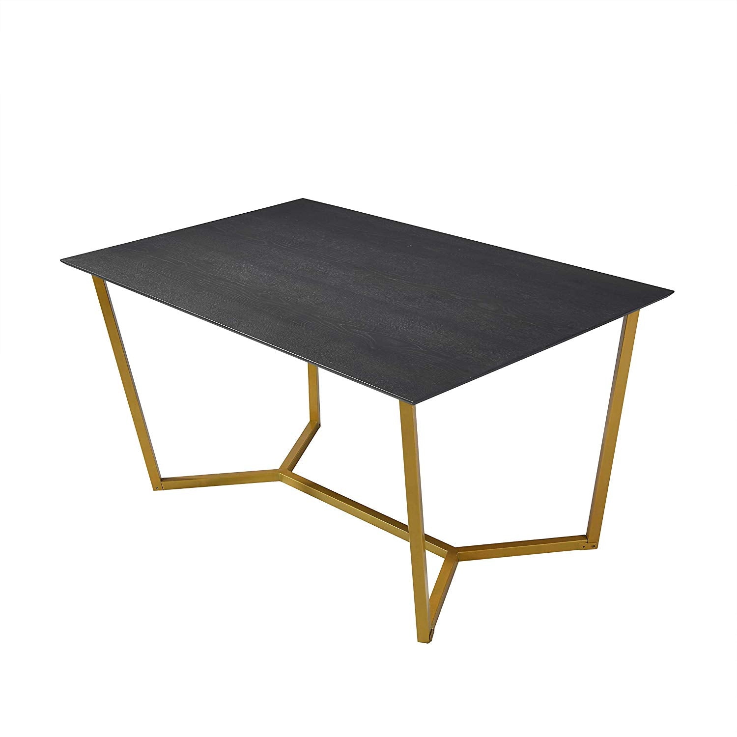SIERRE 6 Seater Dark Oak Dining Table with Geometric Metal Legs