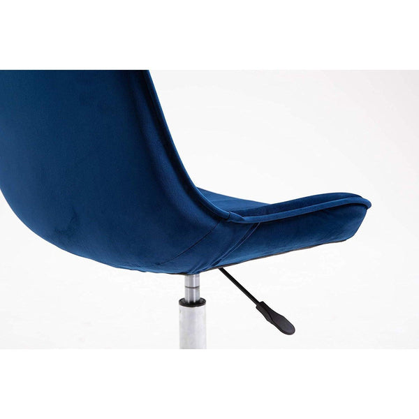 Cherry Tree Furniture Cala Sapphire Blue Colour Velvet Fabric Desk Chair Swivel Chair with Chrome Base - daals