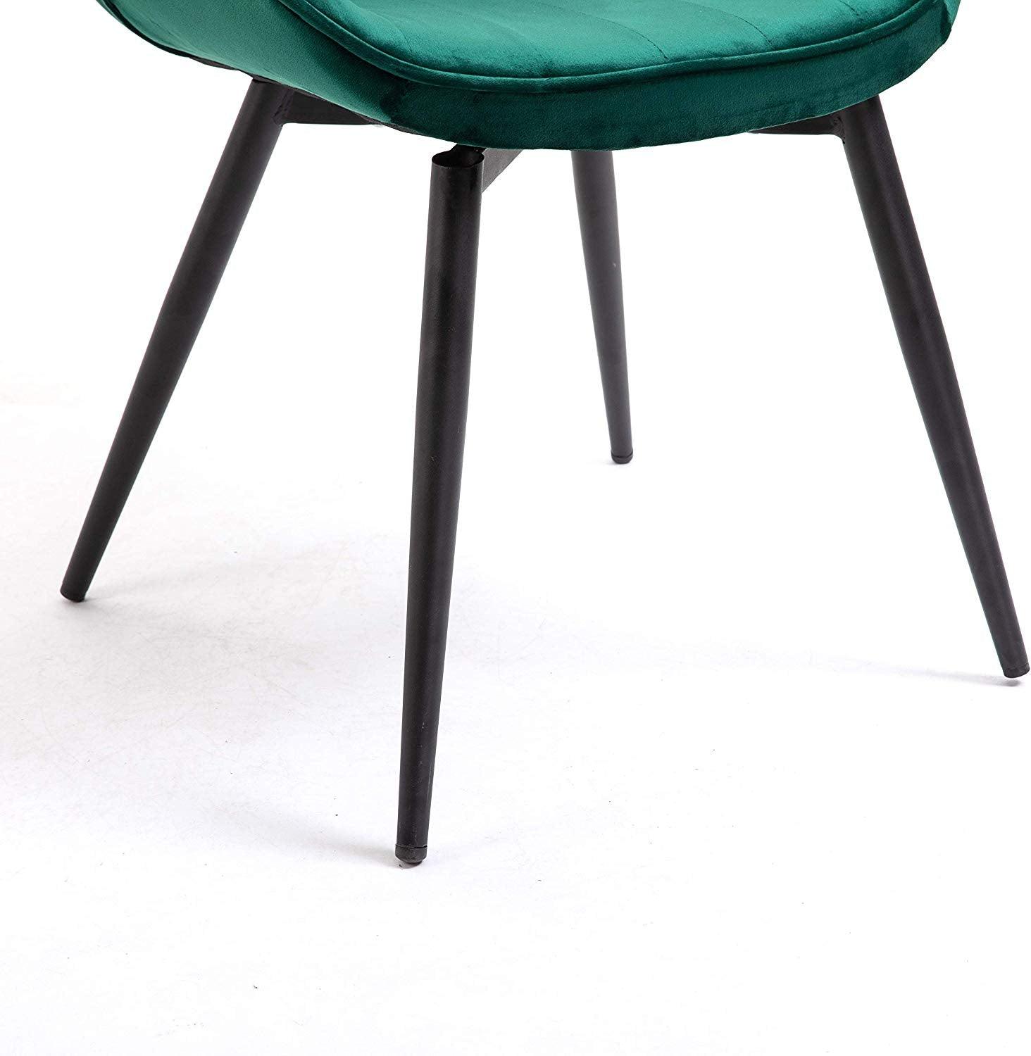 Cala Set of 2 Green Velvet Dining Chairs
