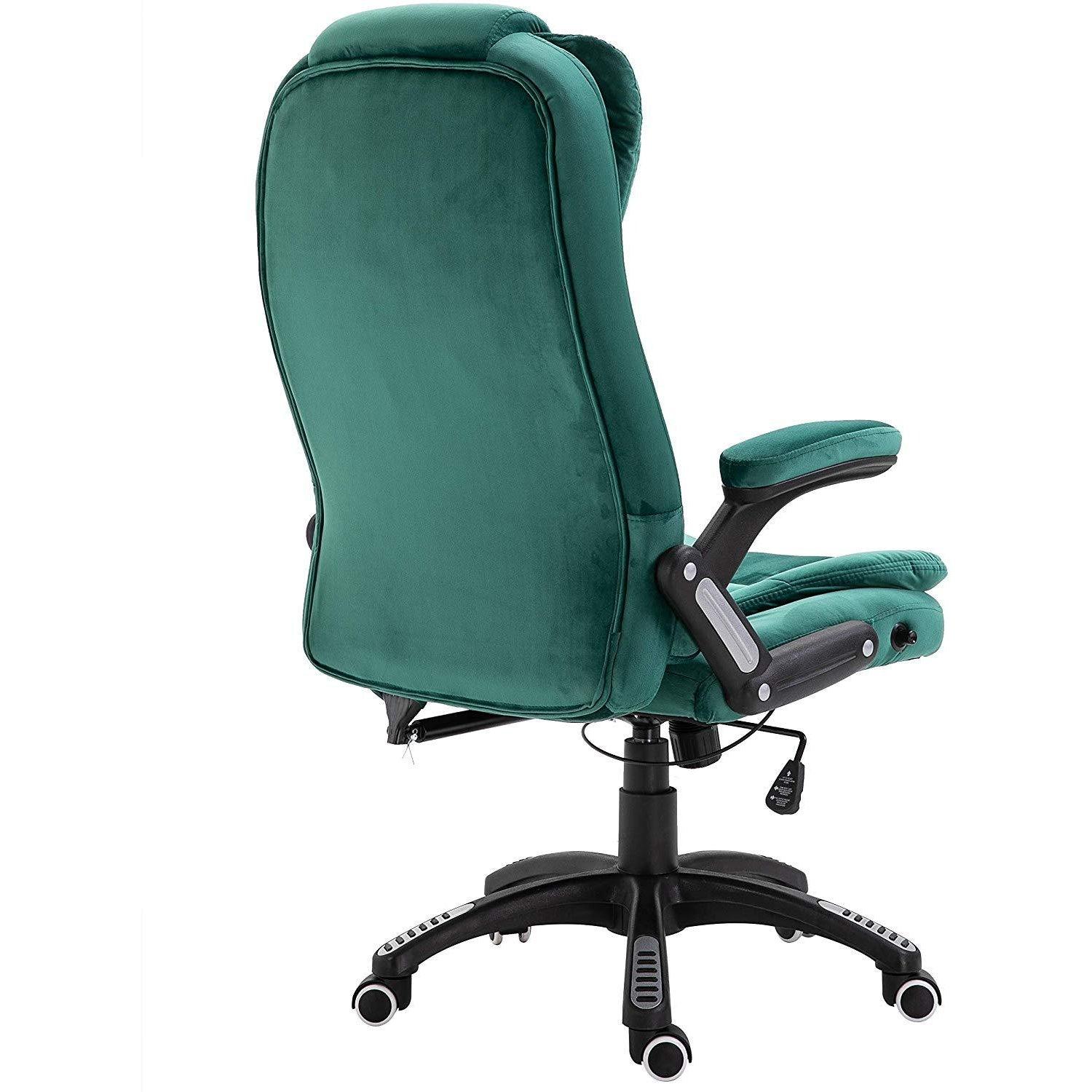 Cherry Tree Furniture Executive Recline Extra Padded Office Chair Standard, MO17 Green Velvet