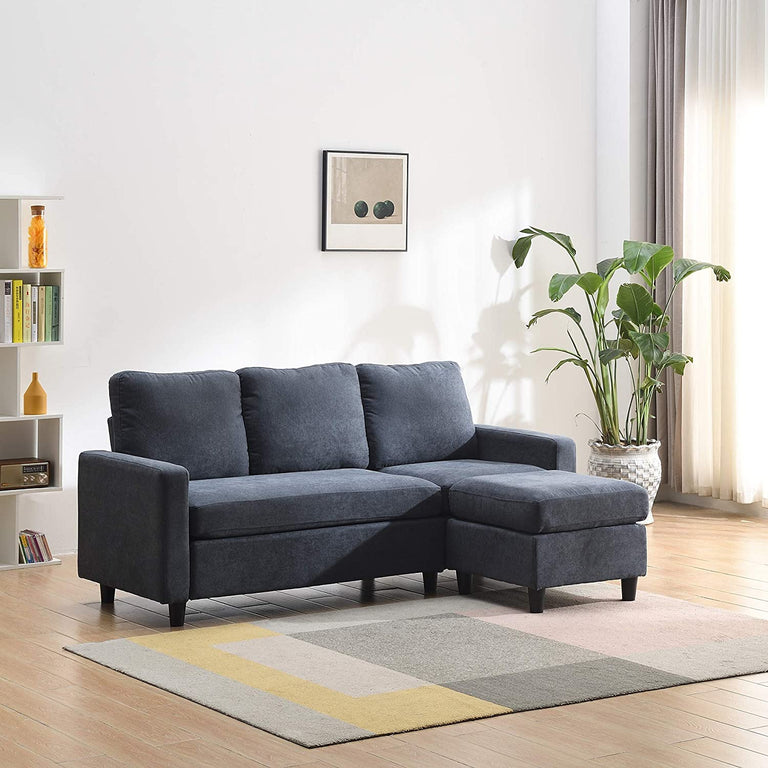 Campbell 3 Seater Sofa with Reversible Chaise in Dark Grey | daals