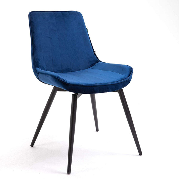 Cala Set of 2 Blue Velvet Dining Chairs - daals