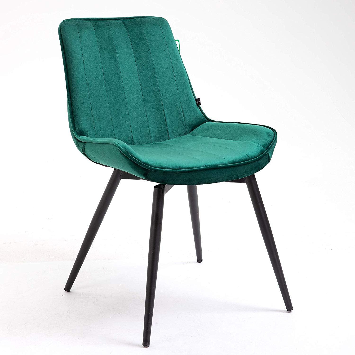 Cala Set of 2 Green Velvet Dining Chairs