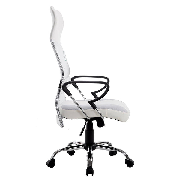 Sleek Design High Back Mesh Fabric Swivel Office Chair with Chrome Bas