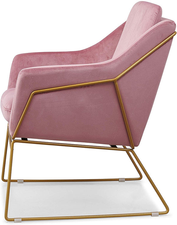 Hedy Accent Chair in Pink Velvet