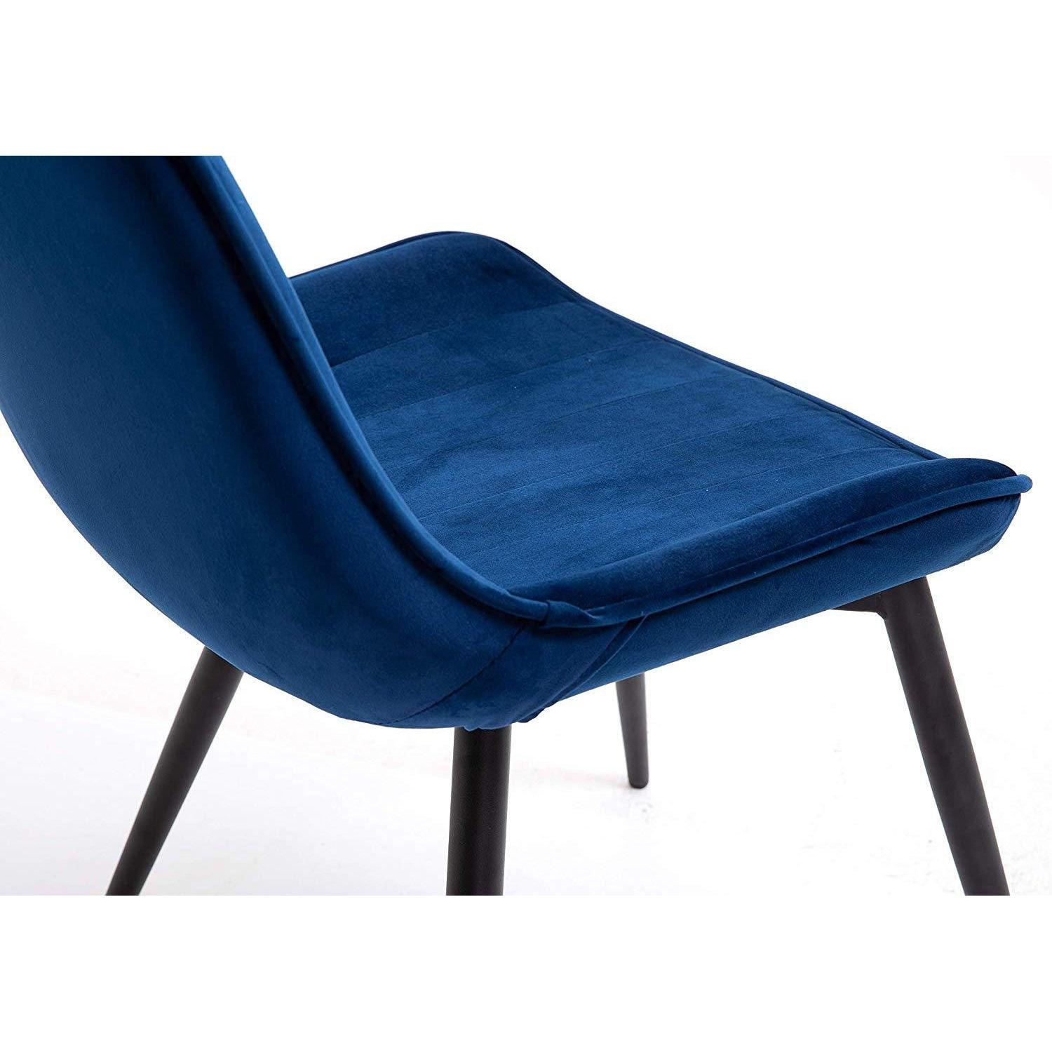 Cala Set of 2 Blue Velvet Dining Chairs