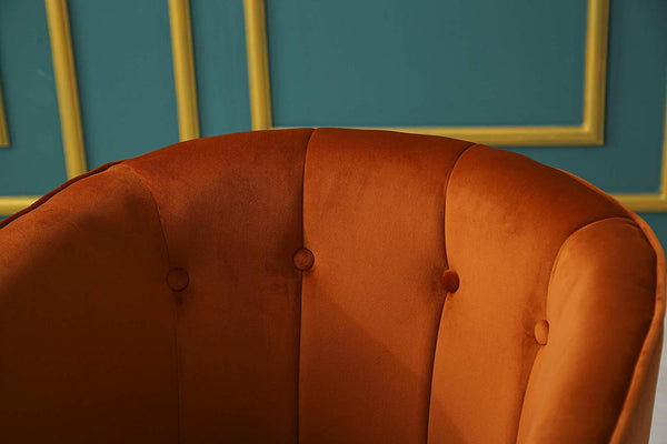 Aurelie Tub Chair in Burnt Orange Velvet