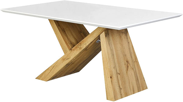 Orillia Oak Effect 160 cm Dining Table  with White Top