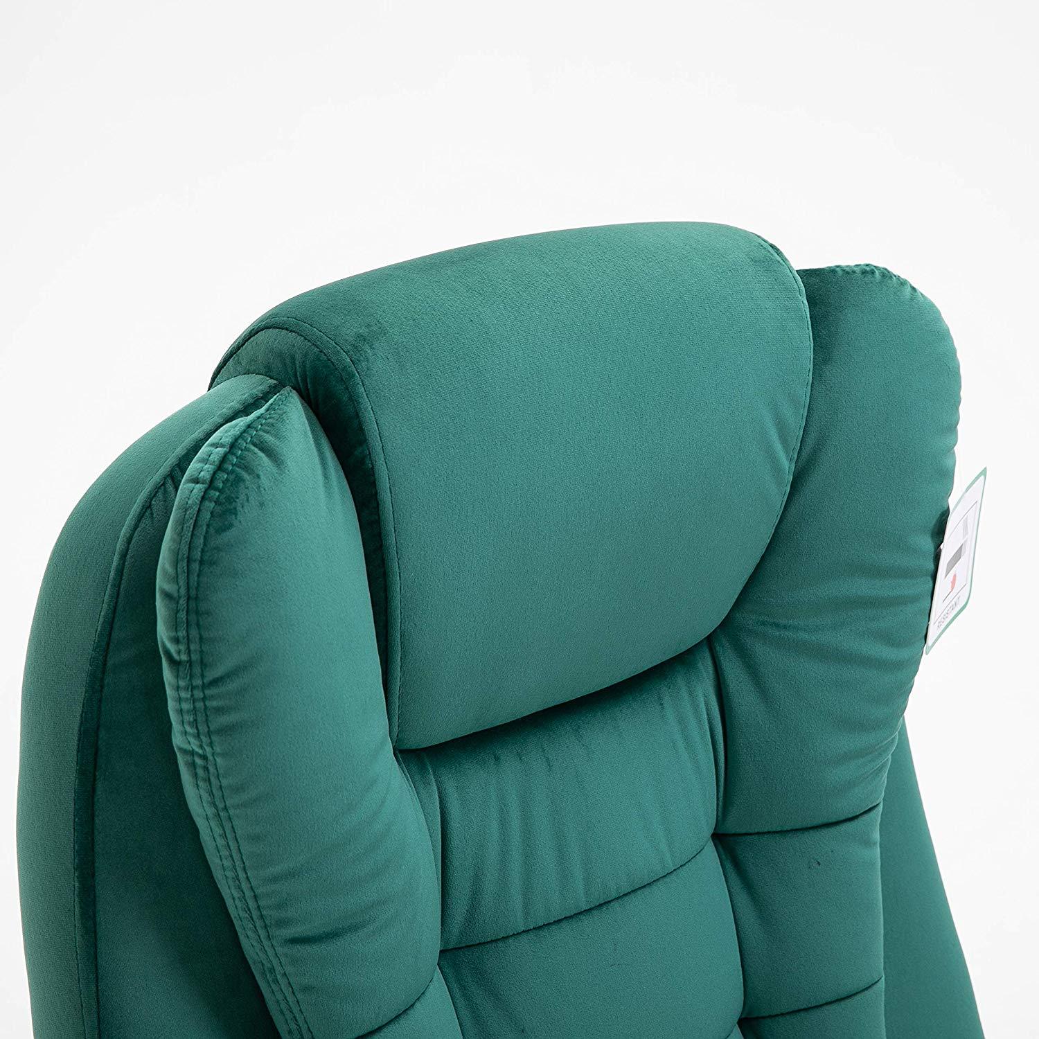 Cherry Tree Furniture Executive Recline Extra Padded Office Chair Standard, MO17 Green Velvet