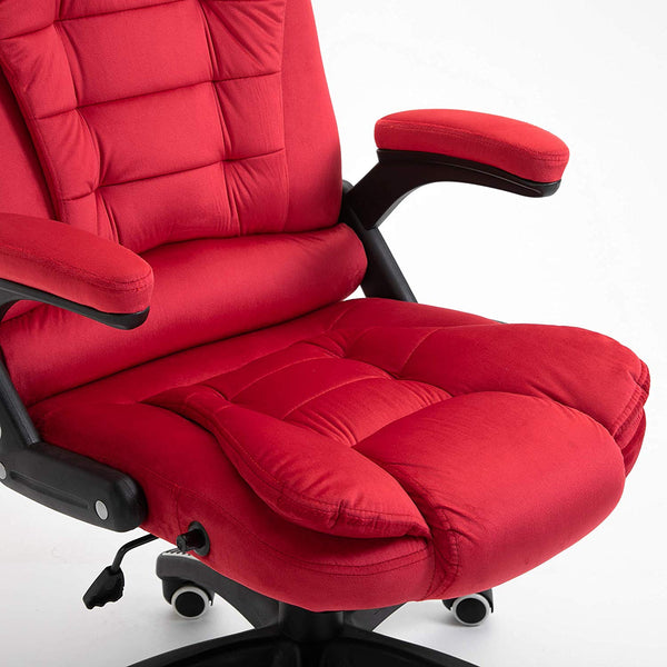 Cherry Tree Furniture Executive Recline Extra Padded Office Chair Standard, MO17 Red Velvet