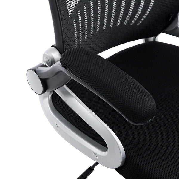 Mesh High Back Extra Padded Swivel Office Chair with Head Support & Adjustable Arms, Black - daals