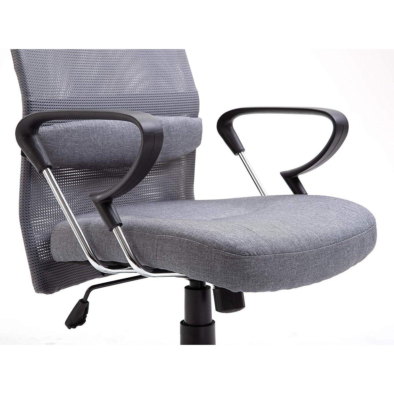 High Back Mesh Fabric Swivel Office Chair, MO57 Grey
