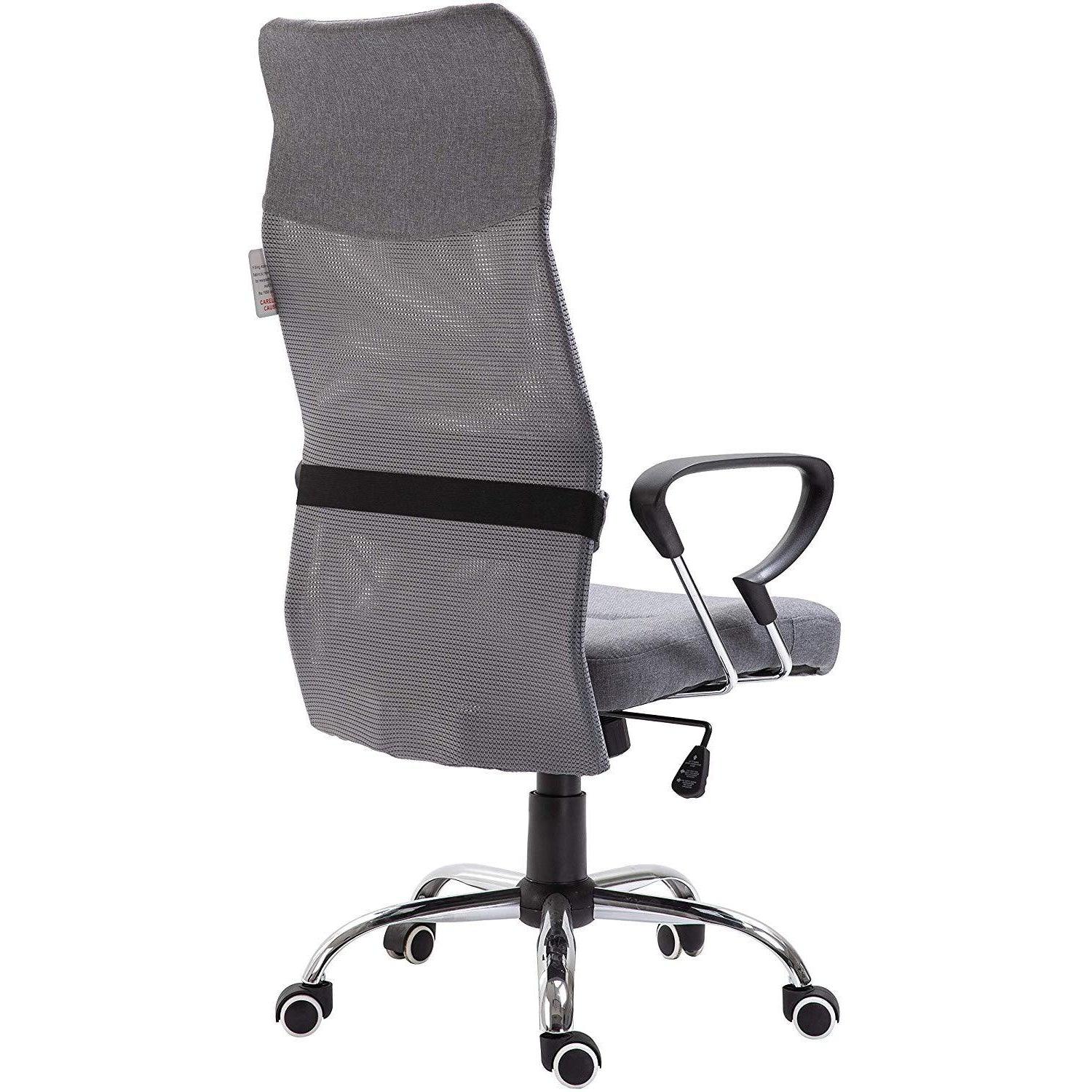 High Back Mesh Fabric Swivel Office Chair, MO57 Grey