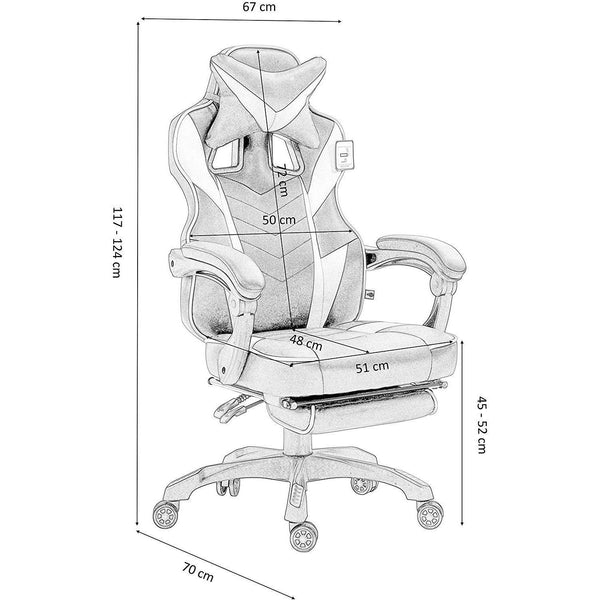 Cherry Tree Furniture High Back Recliner Gaming Chair with Cushion & R daals