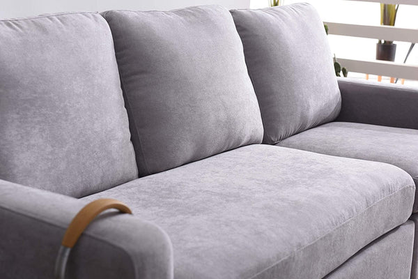 Campbell 3 Seater Sofa with Reversible Chaise in Light Grey