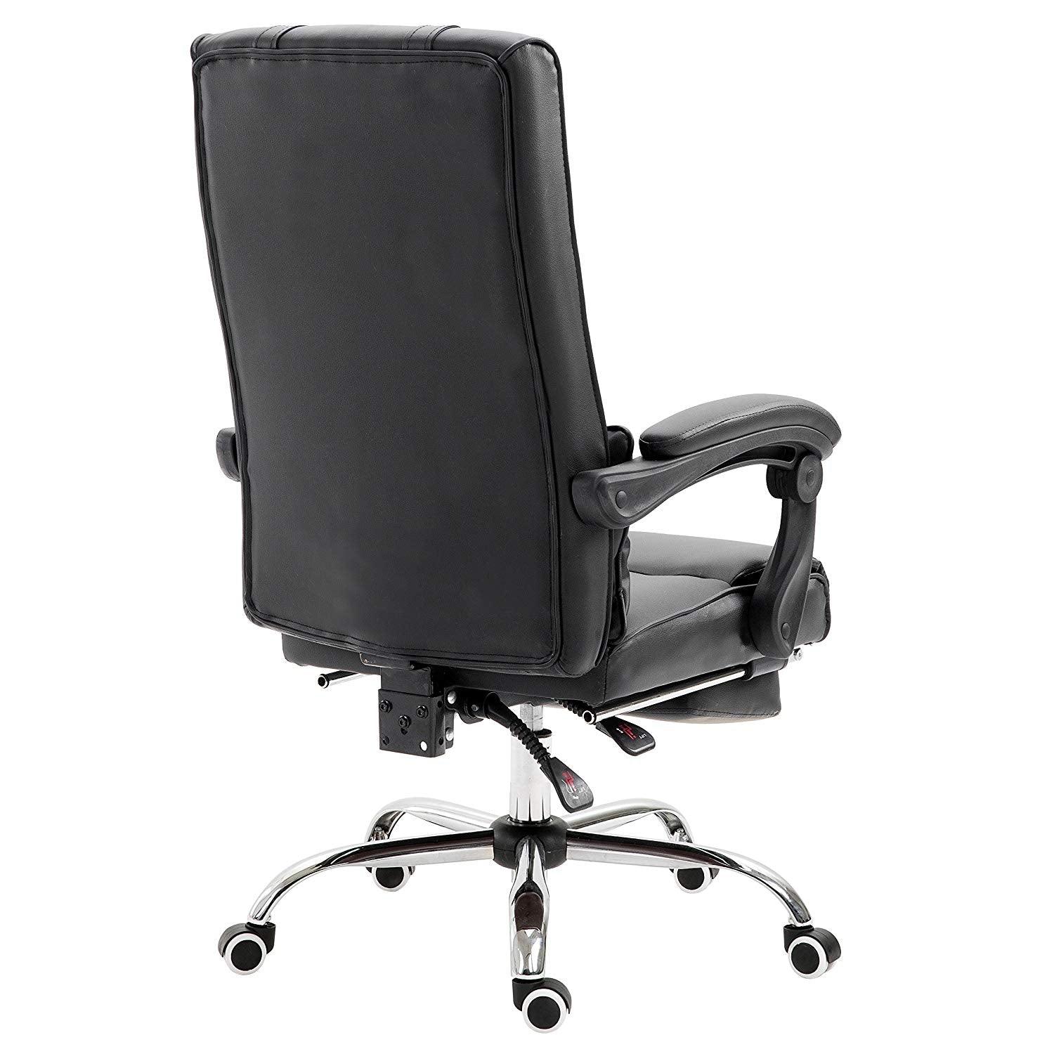 Lawrence Executive Reclining Chair with Foot and Headrest in Black
