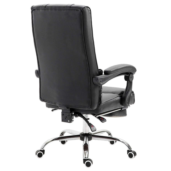 Lawrence Executive Reclining Chair with Foot and Headrest in Black - daals